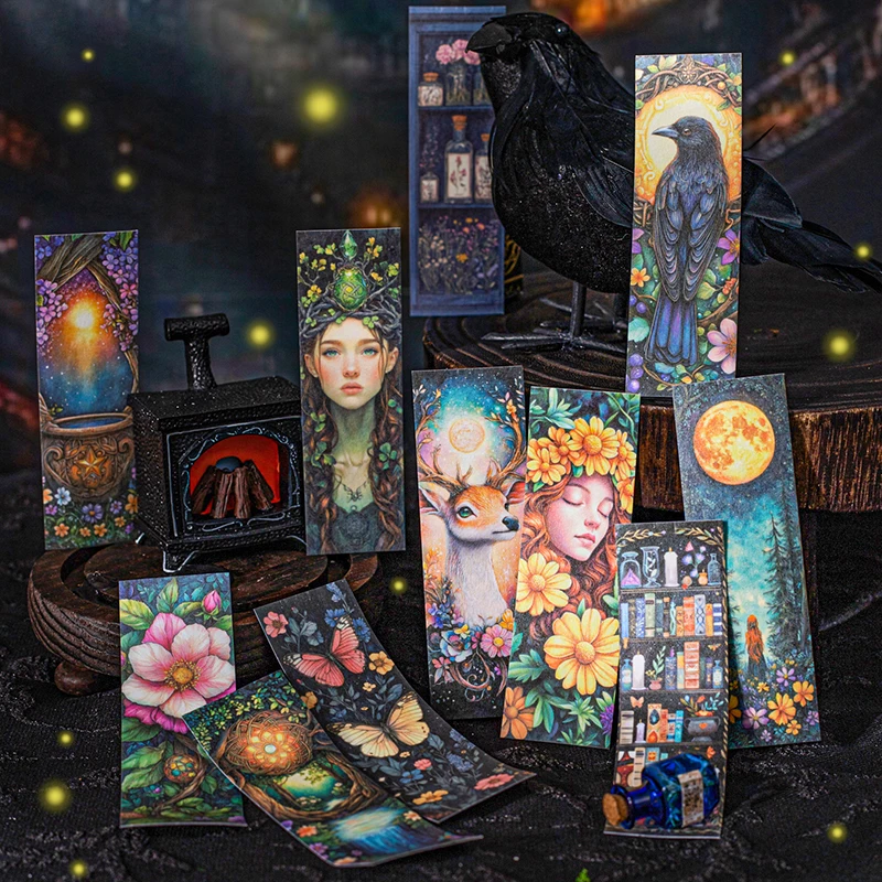 

Journal GO 50pcs Magic Scroll Spirit Stickers Decorative Material Perfect for Journaling Diy Scrapbooking Planner Supplies