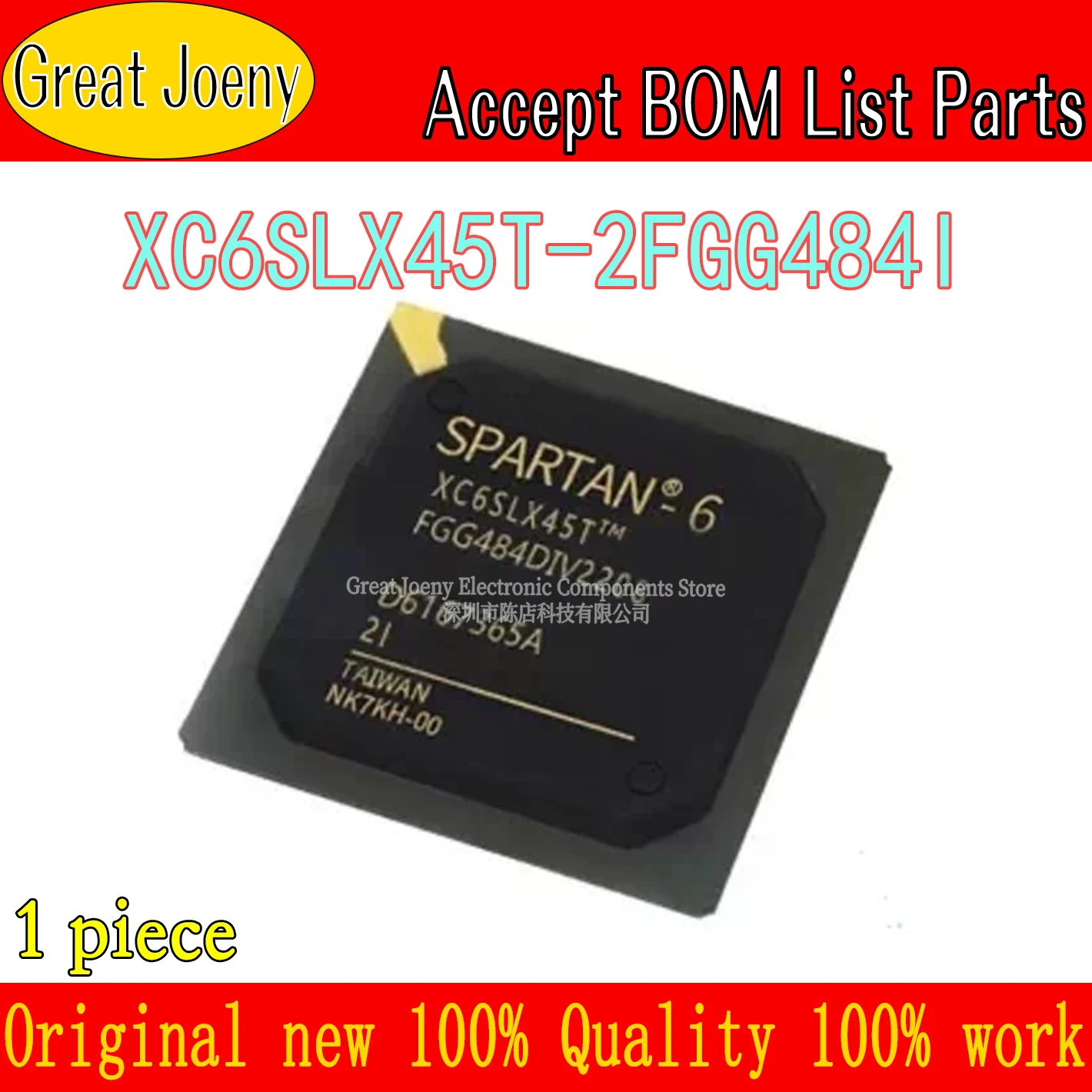 100% New Original XC6SLX45T-2FGG484I XC6SLX45T IC Chipset FBGA-484 Bulk Best Price Plastic Casing