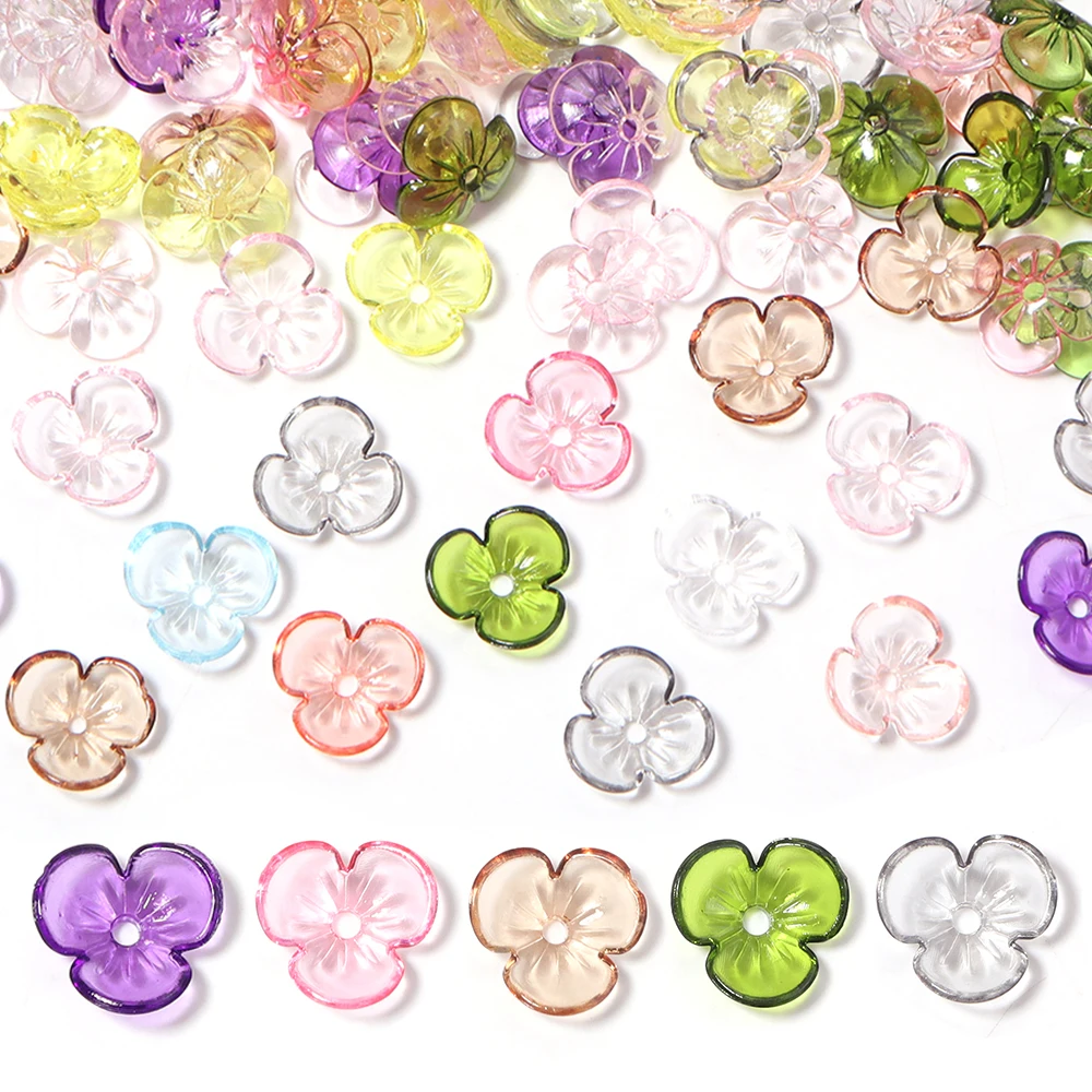 100pcs/lot Colored Flower Bead Caps Loose Spacer Resin Beads For Jewelry Making DIY Handmade Necklace Bracelet Decor Accessories image 4