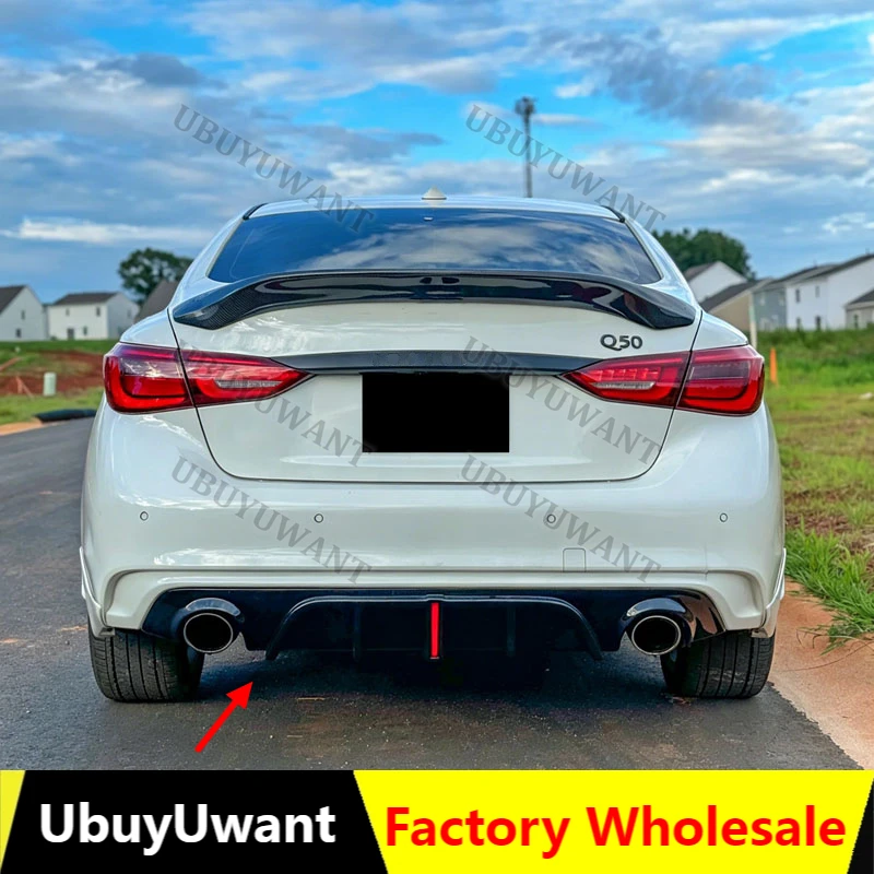 For Infiniti Q50 Q50L 2018 2019+ Car Rear Bumper Diffuser Splitters Spoiler Back lip shunt body kit
