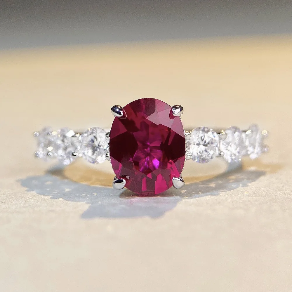 

Mylux Jewelry Luxury Solid Platinum PT950 Women's diamond ring pink diamond moissanite diamond ring