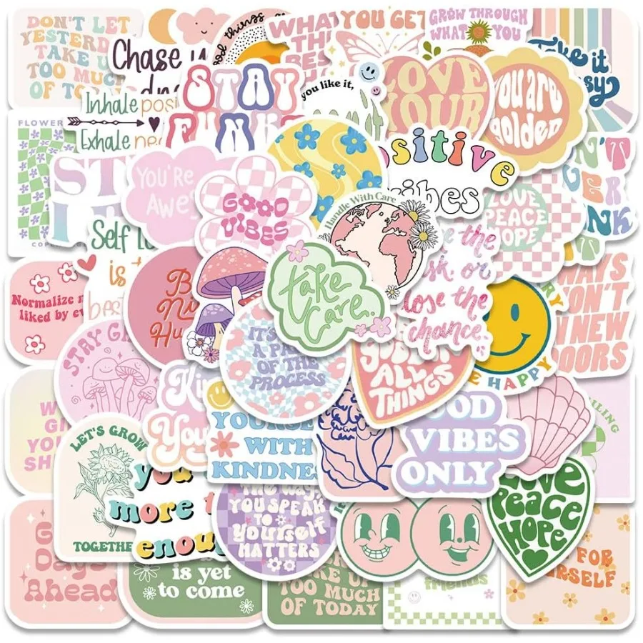 الوردي Inspiratiol تحريك Preppy Motivatiol تحريك 50 قطعة التحريك الجمالي للطلاب المعلمين الفينيل مقاوم للماء التحريك #1