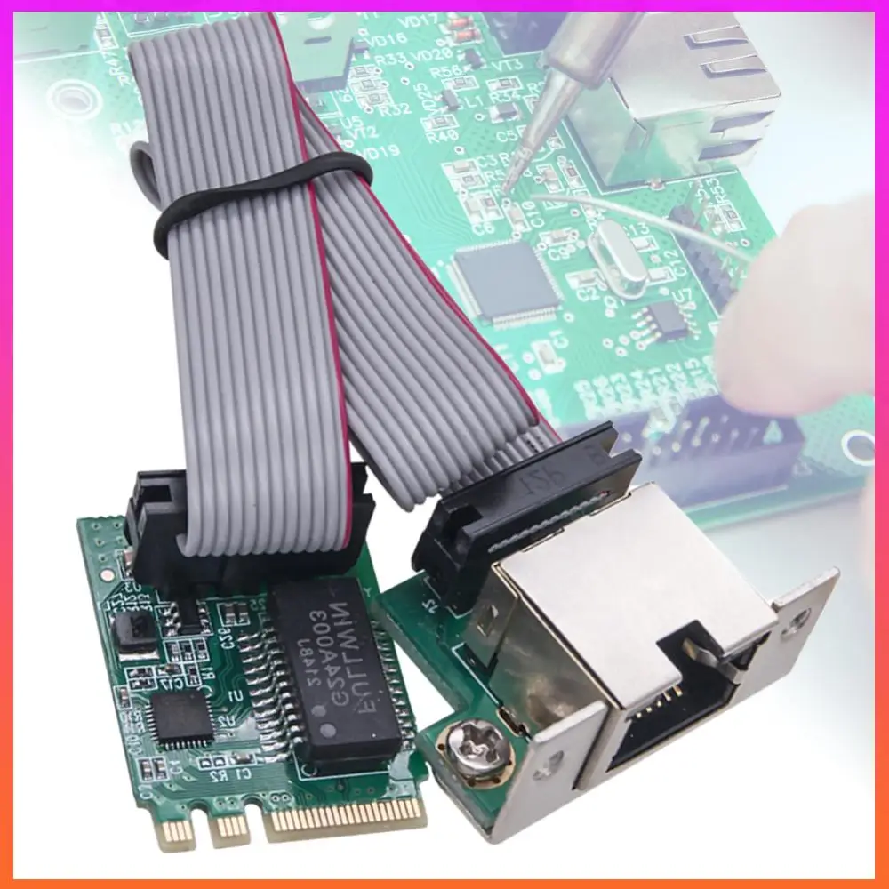 Kartu Jaringan M.2 10/100/1000Mbps Gigabit LAN Card Port Tunggal RJ45 M.2 A+E Adaptor Ethernet Chip RTL8111H untuk Windows Linux