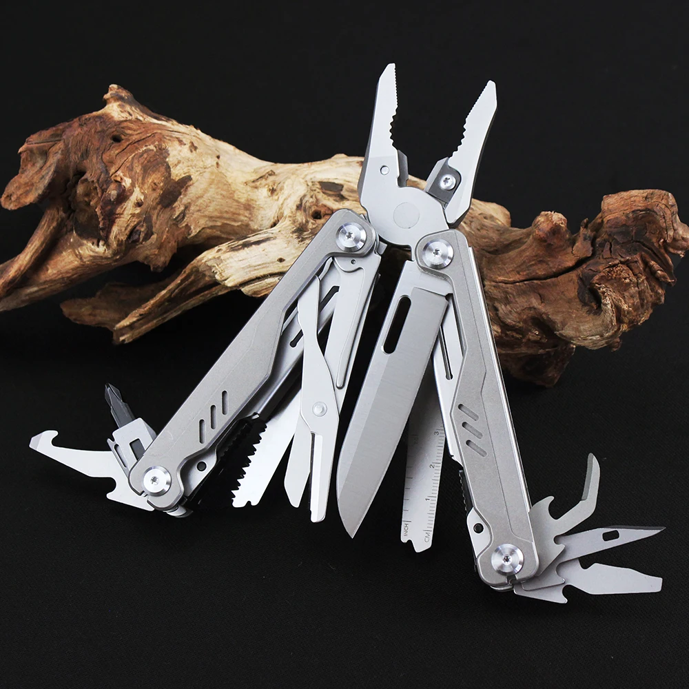 

15 in 1 Titanium/G10 Handle Multifunctional Pliers Outdoor Multi-tool Clamp Folding Knife Scissors Outdoor EDC Combination Tools