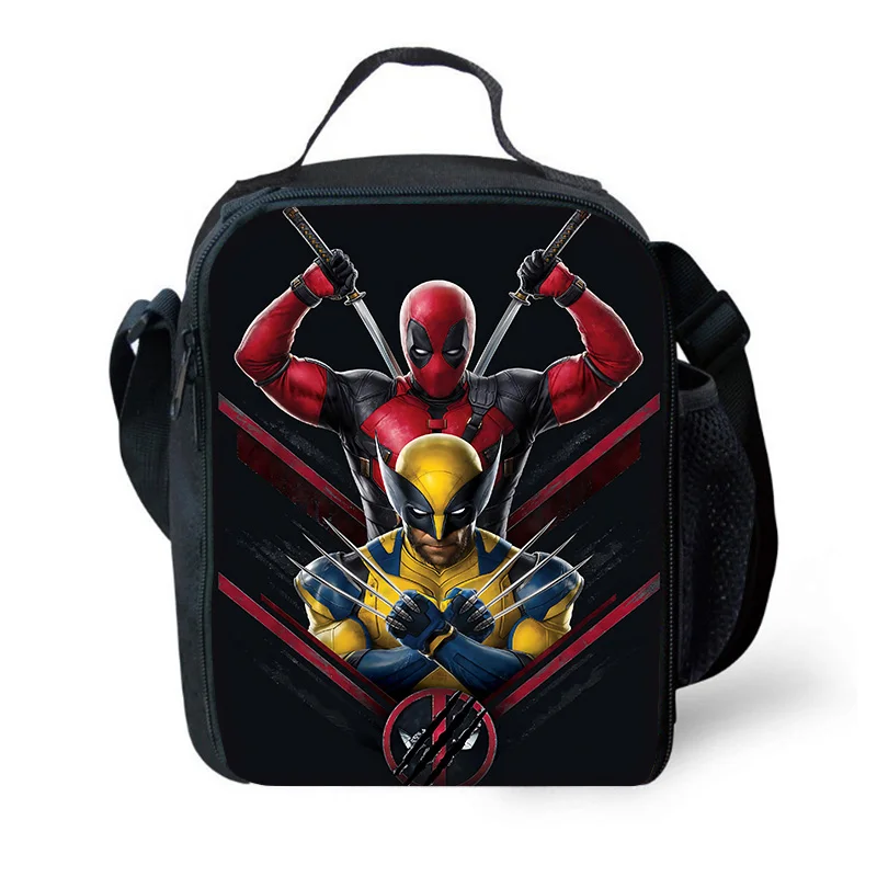 Deadpool e Wolverine Movie Thermal Cooler Lunch Box para meninos e meninas, saco de grande capacidade isolado da criança, Resuable, estudante,