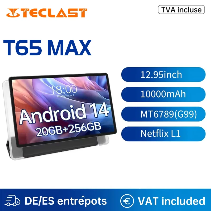 【Estreno mondiale】 Teclast T65 Max Display HD da 13 Tablet Android 14 MediaTek G99 8 GB RAM GB ROM