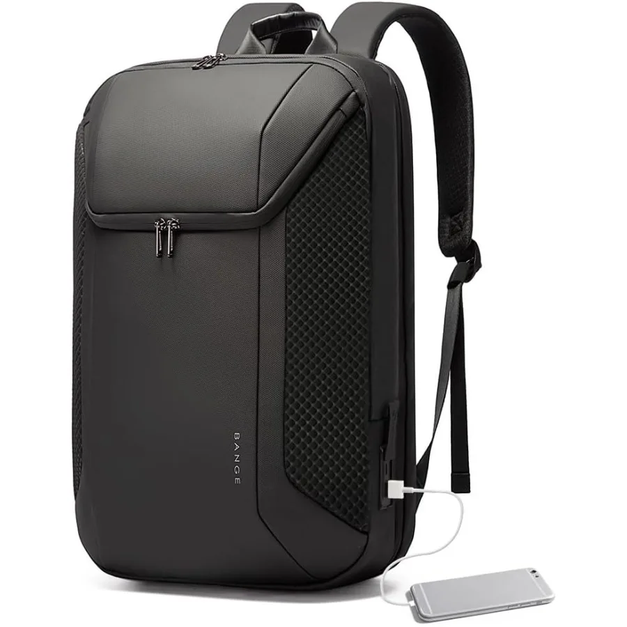 Mochila para laptop BANGE Smart Business à prova d'água pode caber em laptop de 15,6 a 17,3 polegadas com porta de carregamento USB 3.0 para homens e mulheres