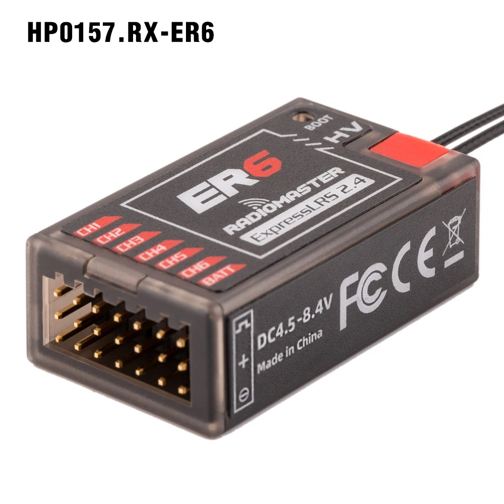 Radiomaster PWM Mini-ontvanger ER4 ER6 ER6G ER6GV ER8 ER8G ER8GV 4-8CH CRSF ExpressLRS 2,4 GHz 100 mw voor RC Vliegtuigen Boot Auto