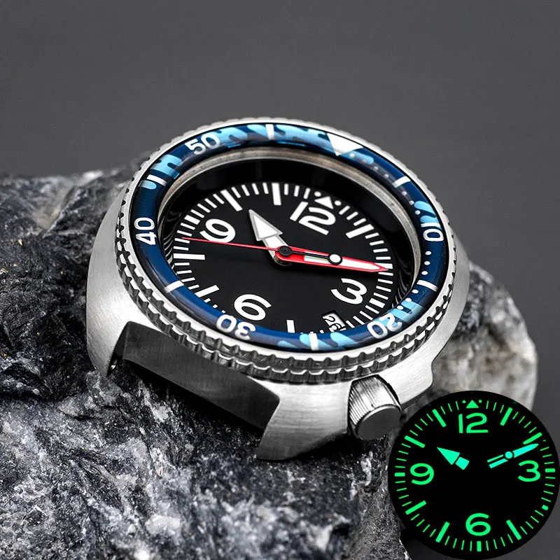 Turtle Abalone Dive Watch Wth NH35 NH36A Stainless Steel Diving Men Automatic Watch 200m Waterproof Design Mod 6105 6139