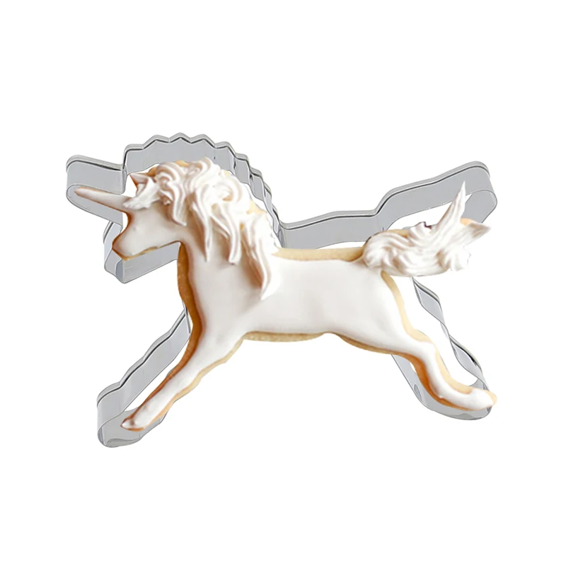 Unicorn Cookie Cutter Stainless Steel Biscuit Knife Baking Fruit Kitchen Tools Mold Embossing Printing