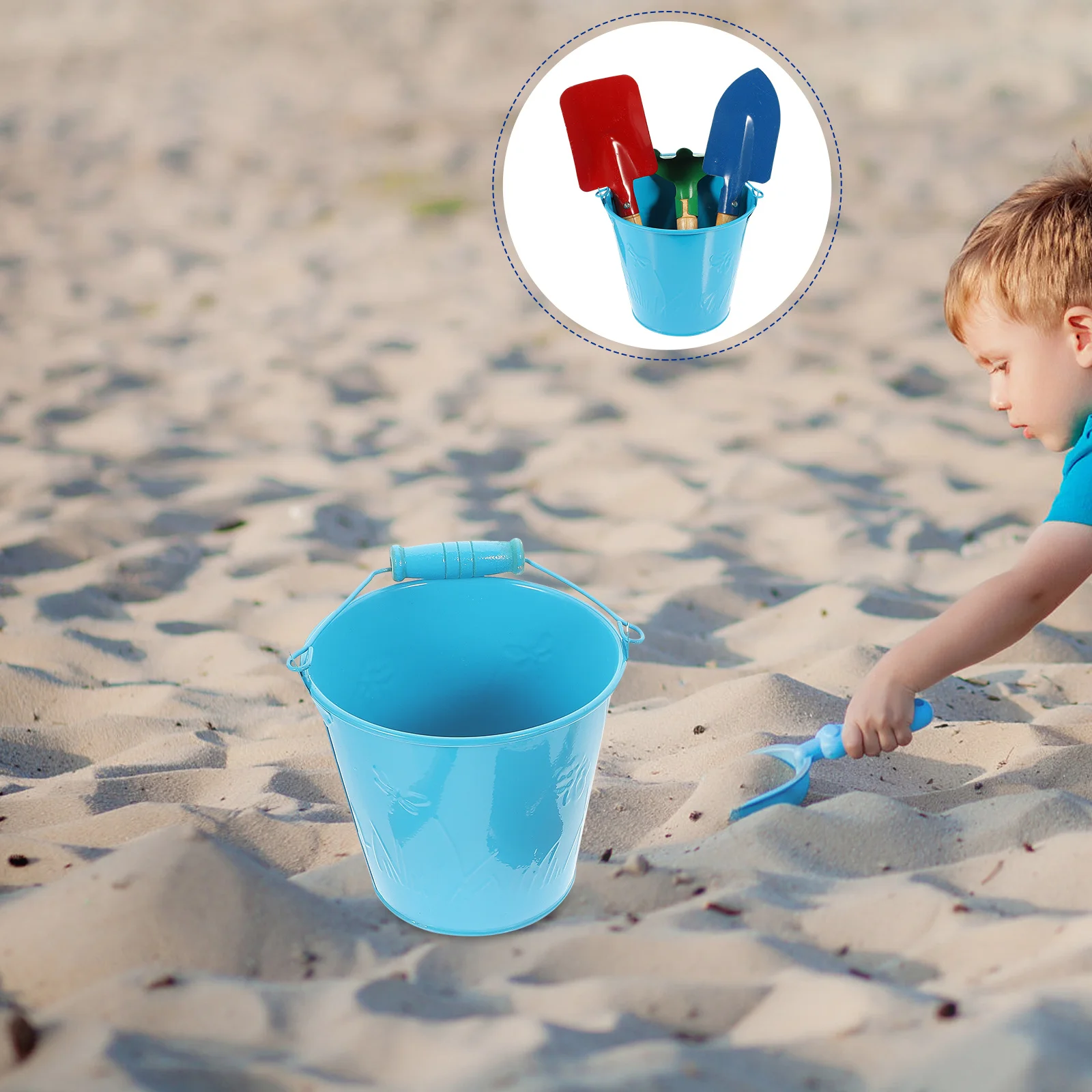 1 Juego de pala de arena para niños, Kit de cubo de madera saludable, juego ligero al aire libre, juguete de playa, juego de juguetes de arena para niños