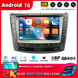 Android 16 Carplay WIFI+4G For Lexus IS250 IS300 IS200 IS220 IS350 2005 - 2012 Car Radio Multimedia Player Stereo DSP Head Unit