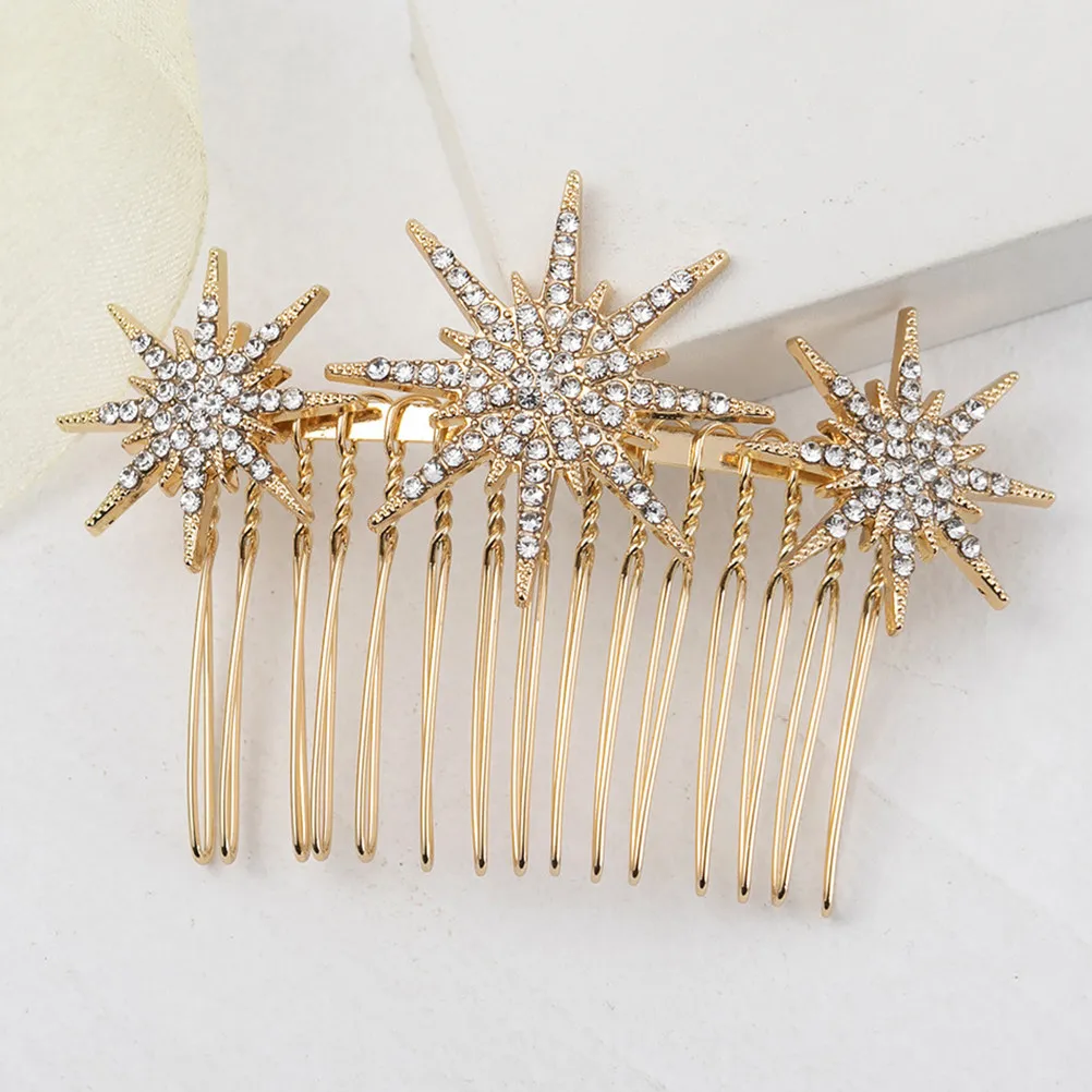 2Pcs Water Drill Rhinestone Hair Combs Elegance Bridal Side Clips for Wedding Prom Hair Accessories Women