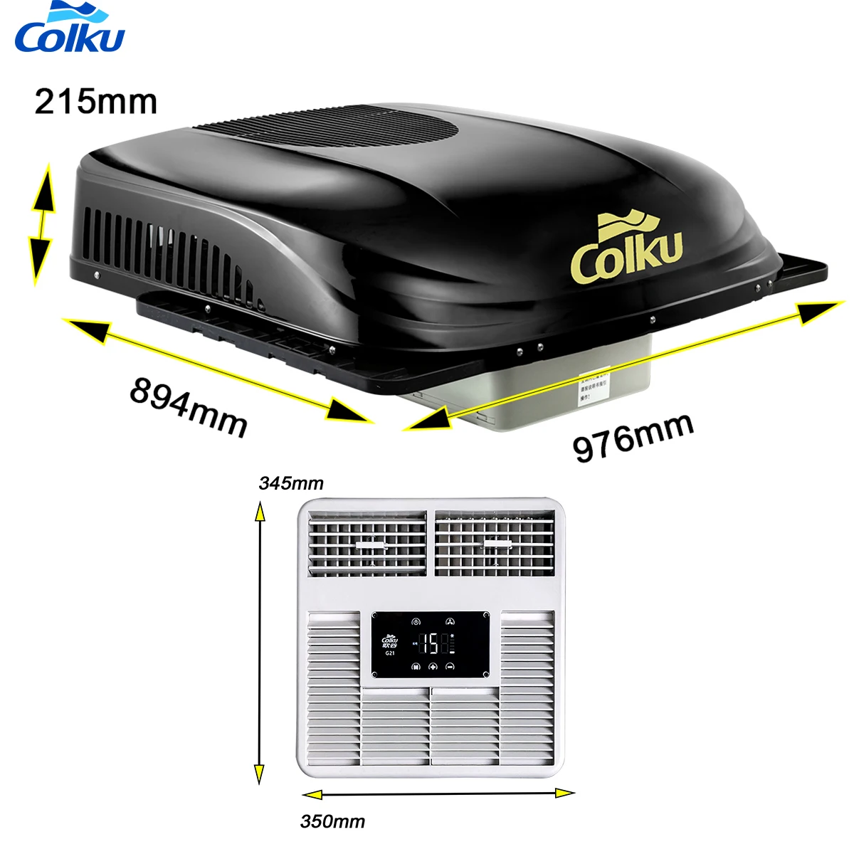 For Colku New 12v 24 Volt DC Air Conditioner Rooftop Parking Cooler Truck Cab Parking Cooler