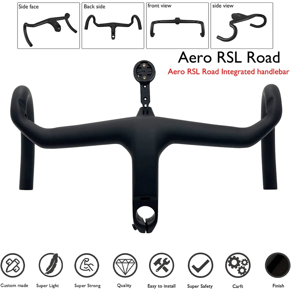 AliExpress Aero RSL OCLV Carbon Road Bike Handlebar 380-440mm, Stem 28.6mm -7° 80-130mm, 305g Lightweight External Routing Cockpit