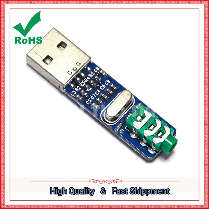 Mini DAC USB, Decodificador Mini USB DAC PCM2704, Tarjeta de Sonido USB, Módulo de Placa Decodificadora DAC Analógica