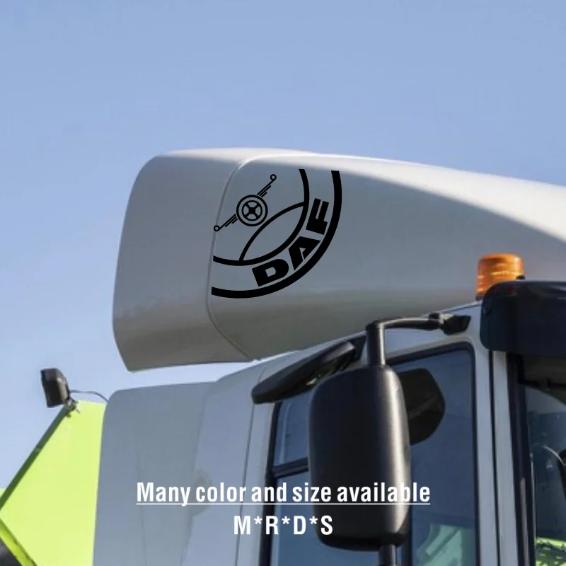 

For x2 DAF TRUCKS CIRCLE WINDOW LOGO DECAL STICKER XF CF LF HAULAGE TRUCK DRIVER