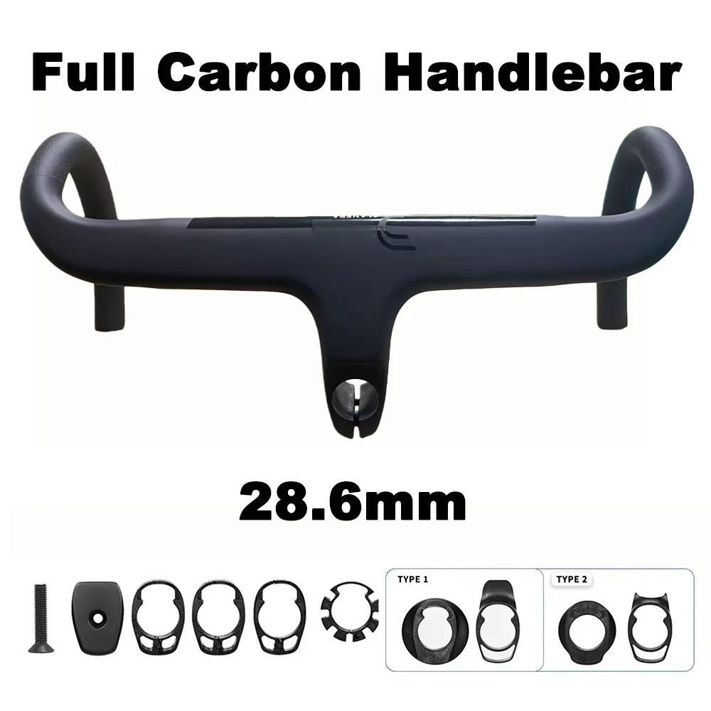 

​​DE Carbon Road Handlebar T1000 Toray Carbon 355g Lightweight Aero Integrated Stem for Road Bike All Semi Hidden Cable