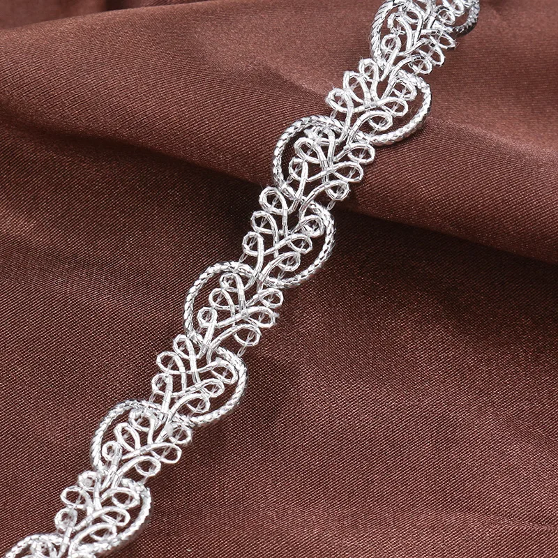25/50 Meters Gold/Silver Braided Lace Trim Ribbon Decoration for Dress Costume Clothing Sewing Accessories Home Textiles DIY