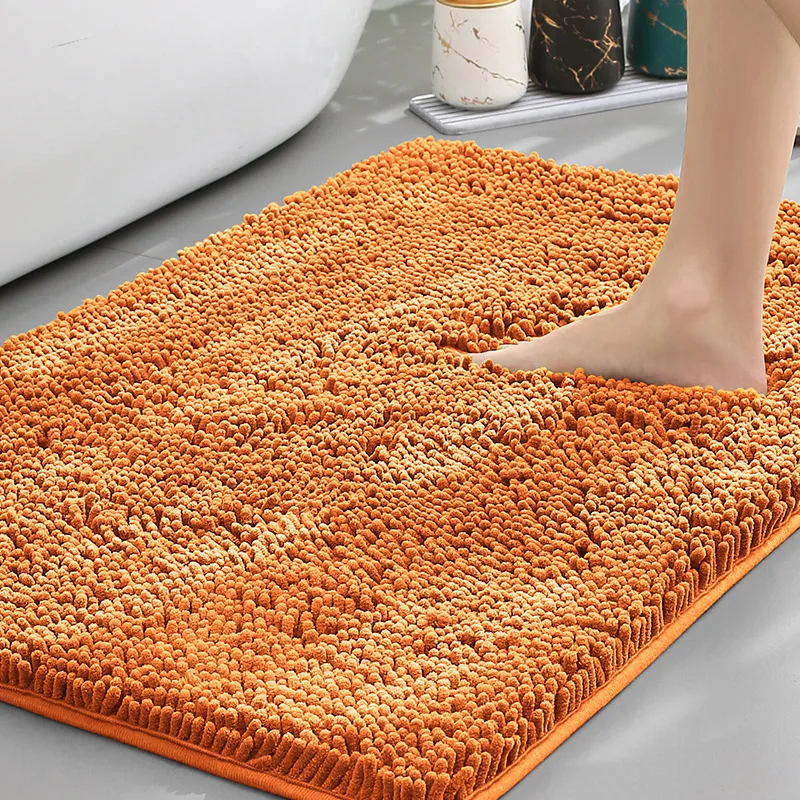 Günstige Chenille-Badematte, Saugfähiger Teppich für Badezimmer, Badewanne, Wohnzimmer, Tür, Absorbierende Badematte