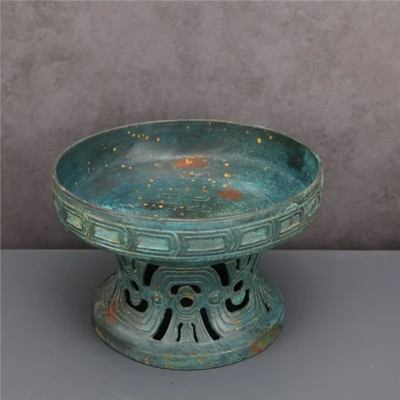 Museum Antique Green Bronze Plate Production Product Copper Ware Ornaments