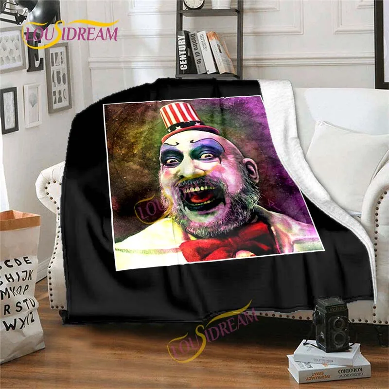 Halloween gifts Casual game horror elements Warm flannel home office plush slipcover thin bed blanket washable blanket