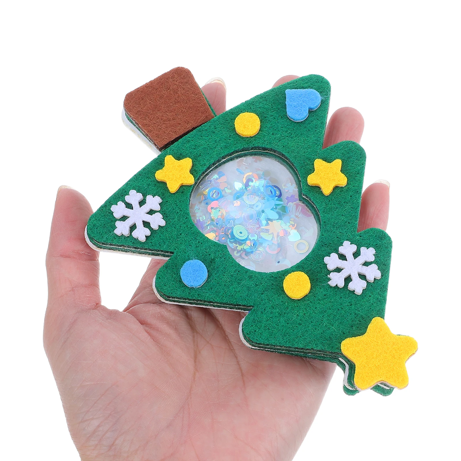 

4pcs Christmas Hanging Ornaments Diy Holiday Decorations Non-Woven Santa Claus Mini Tree Pendant Festive Craft Activity