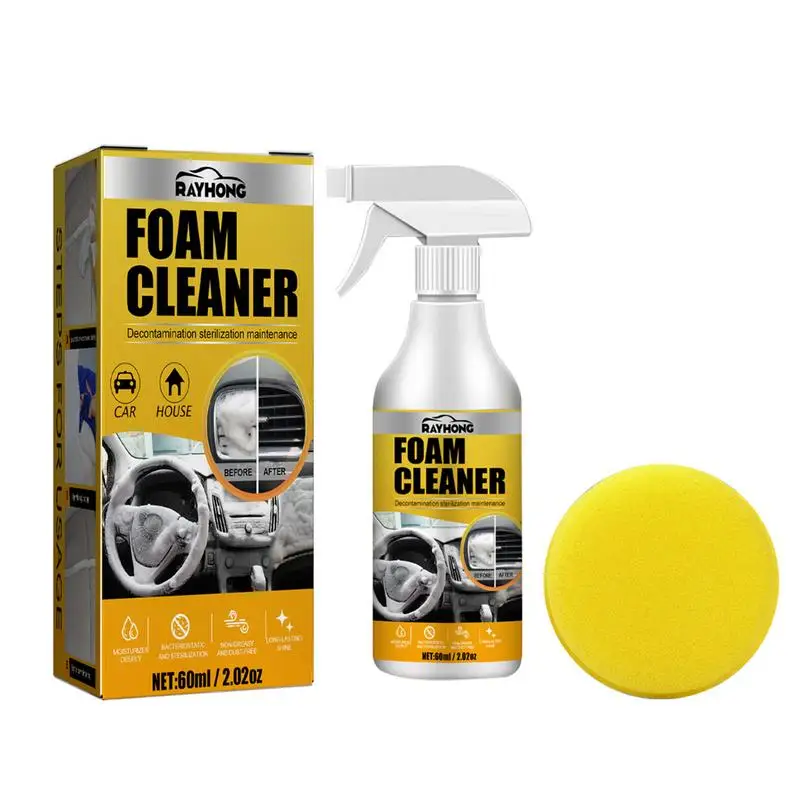 60ml Multi-Purpose Foam Cleaner Spray Leather Cleaning Auto Home Surfaces Foam Cleaners for Car Wash Maintenance