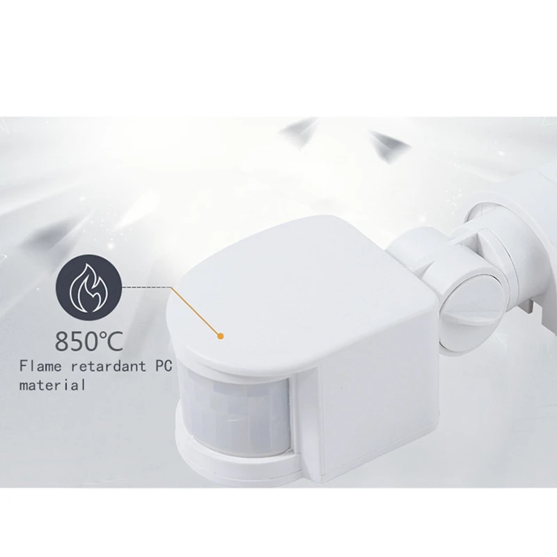 Infrared Motion Sensor AC110V-240V Adjustable Sensor Switch For PIR Body Motion Sensors For Multiple Scenarios (White)