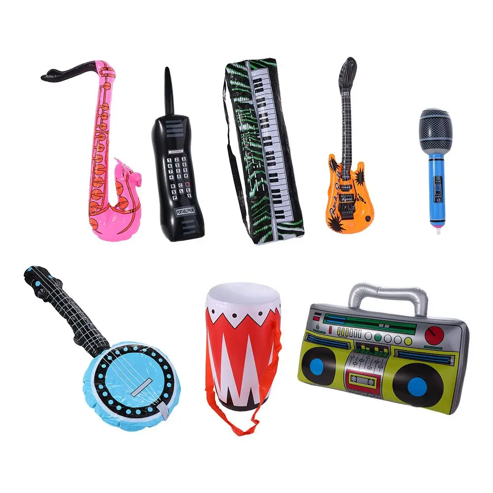 

Inflatable Props Instrument Ukulele Toys Inflatable Guitar Balloon Microphone Balloons Inflatable Musical Instrument Toys