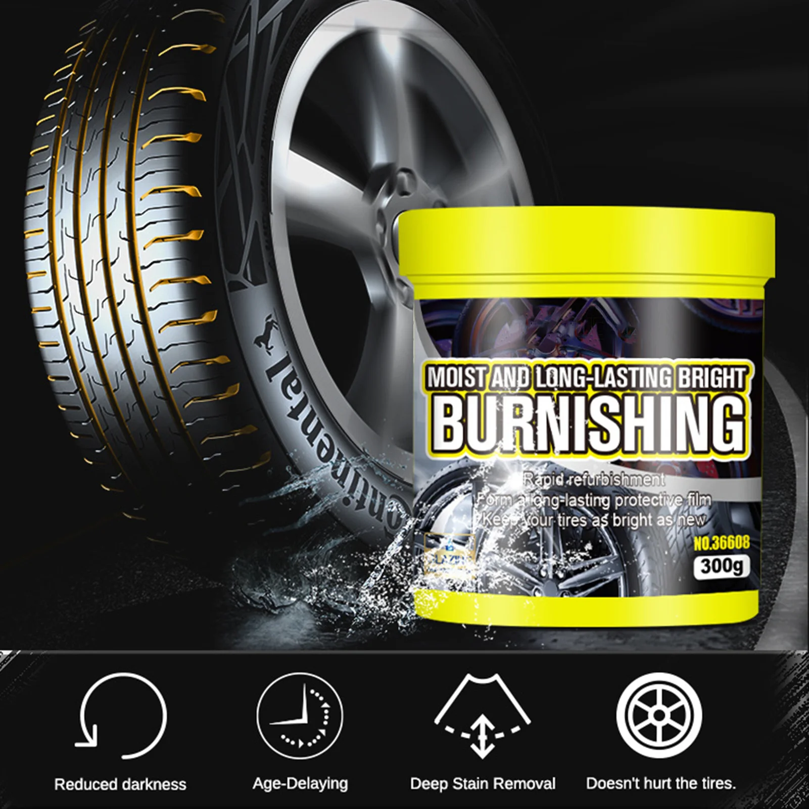 Car Tire Maintenance Paste Tire Brightener Protecting Refurbishing Cleaner Suitable for Long-Lasting