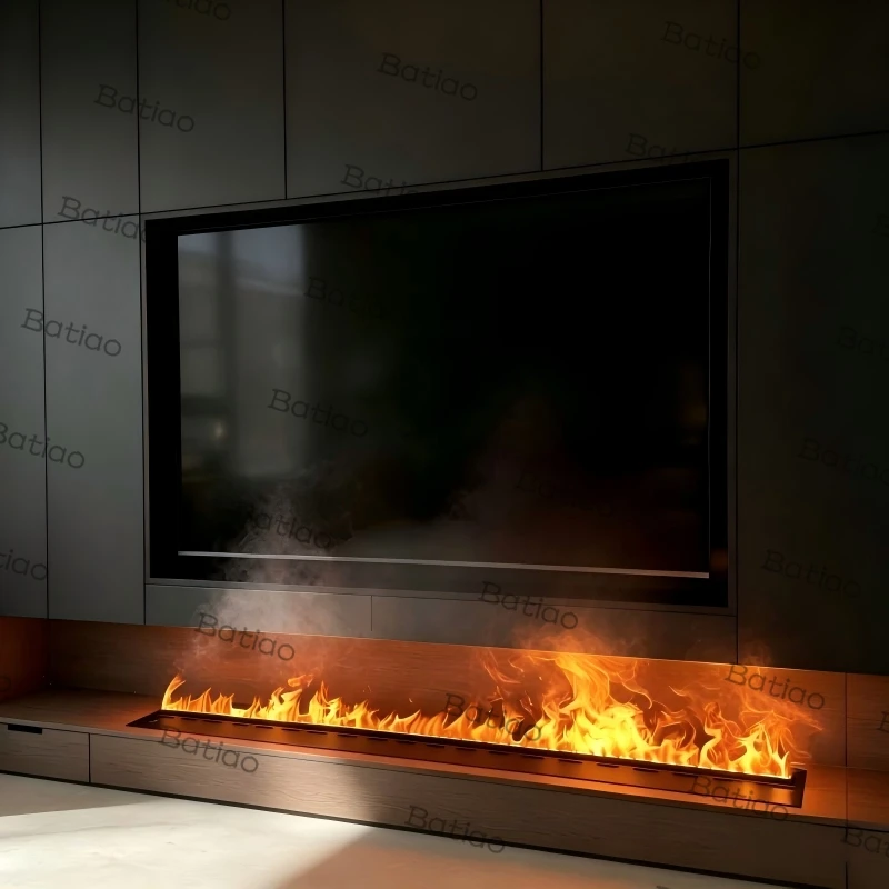 Water Vapor Electric Fireplace with Automatic Shut Off When Water Low Ultrasonic Mist Fireplace with LED Display and Remote