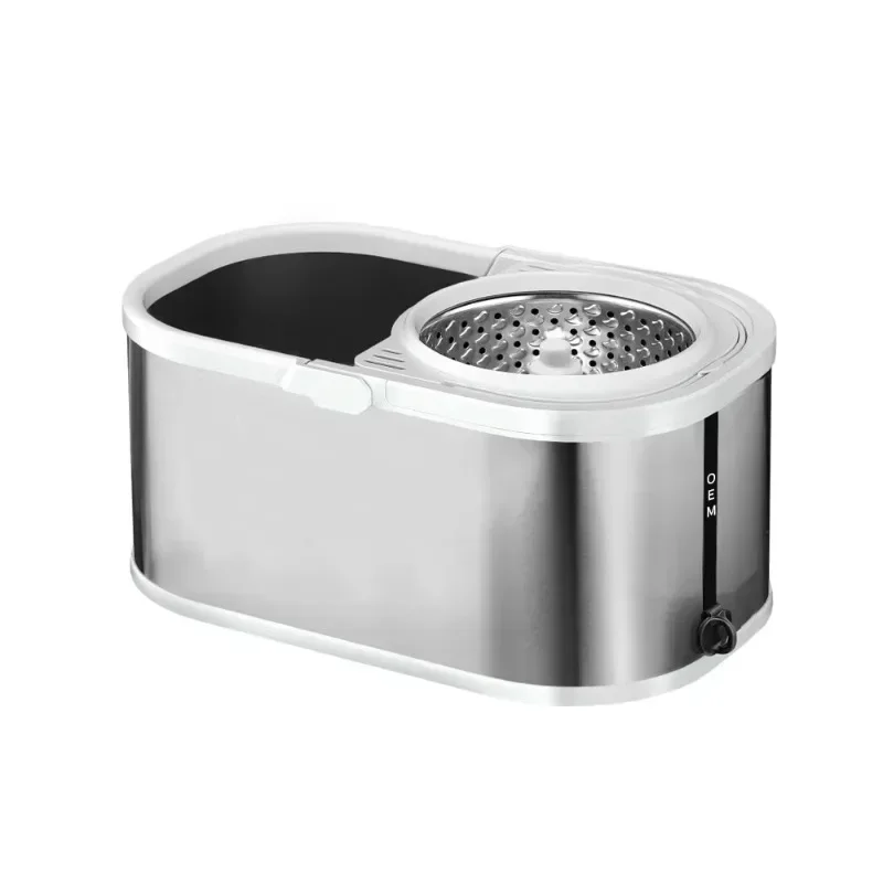 Cleaning Mop Household Cleaning Tools Microfiber Stainless Steel Rotary Mop Basket