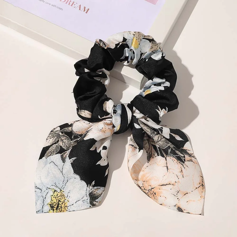 Leopard Bowknot Elastisches Haarband Frauen Einfarbig Scrunchie Mädchen Haargummi Pferdeschwanz Halter Stirnband Haar Seil Haar Zubehör – Detail 11