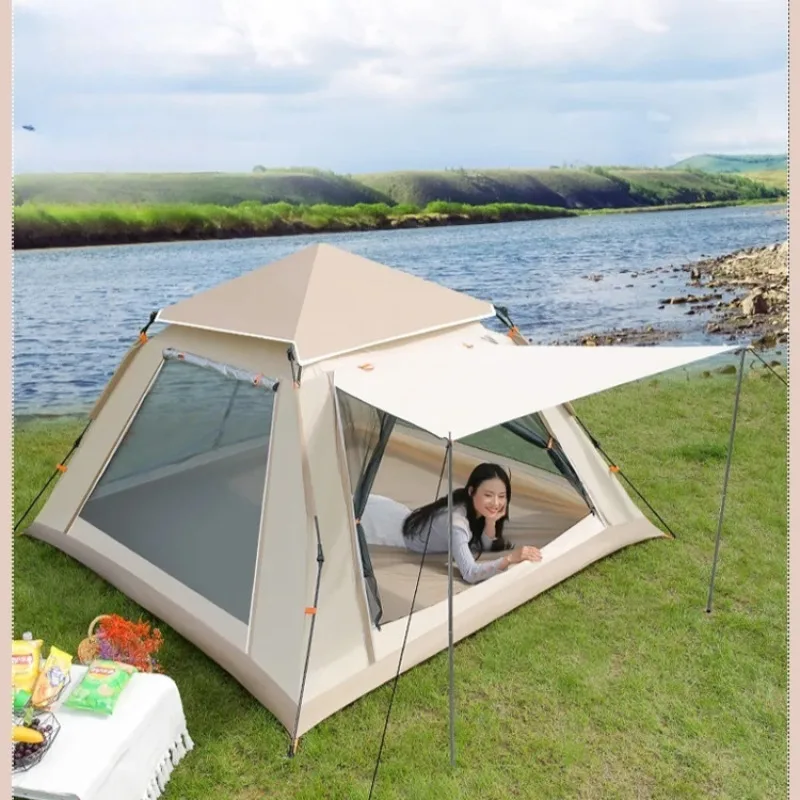 Portable Fully Automatic Quick Opening Tent Outdoor Camping Thickening Foldable Tent Beach Park Folding Oxford Waterproof Tent image 3