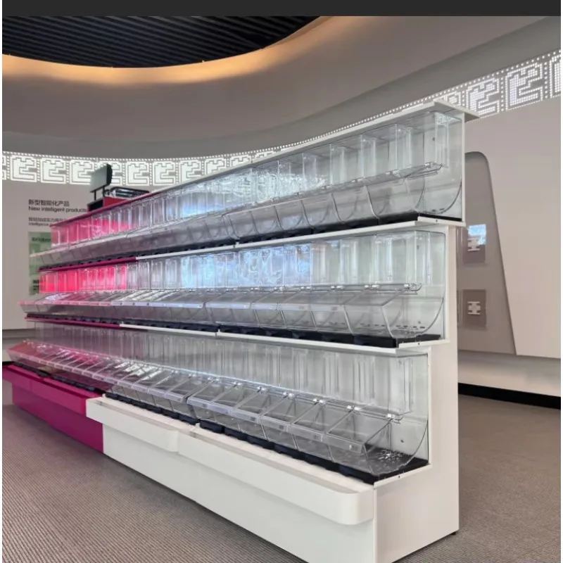 معدات السوبر ماركت الرف المكسرات صناديق عرض الحلوى حامل صندوق الطعام البلاستيكي اختيار ومزيج رفوف عرض الحلوى للمتجر #6