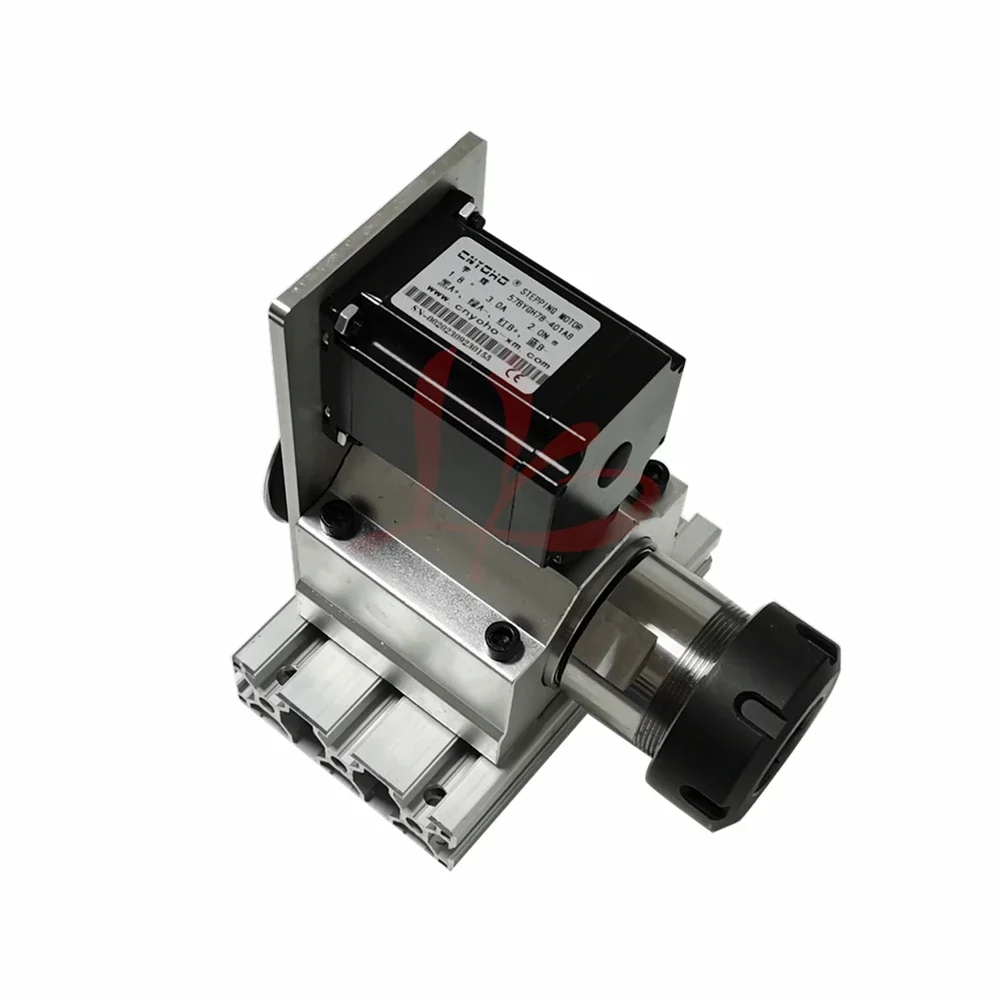 Center Height 64mm Rotary Axis A Axis with Standard ER40-30mm  Chuck for Mini Cnc Router Machine