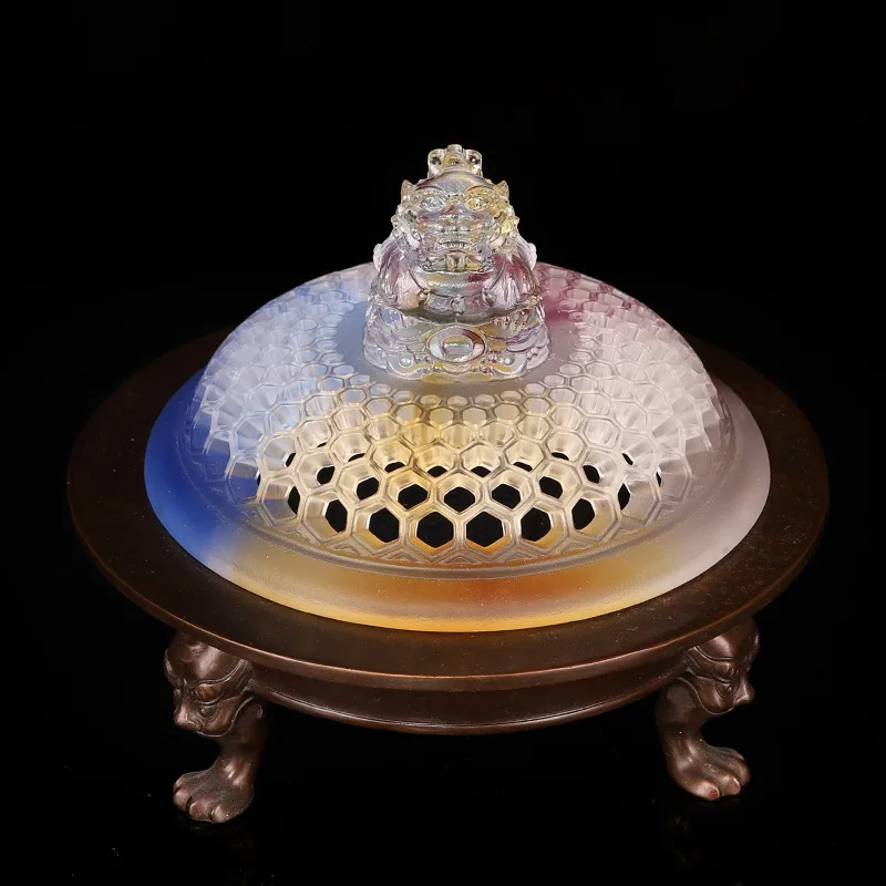 Traditional Wax-Resistant Glazed Three-Legged Suan Ni for Home Use, Zen Style, Seal, Incense Burner, Glaz