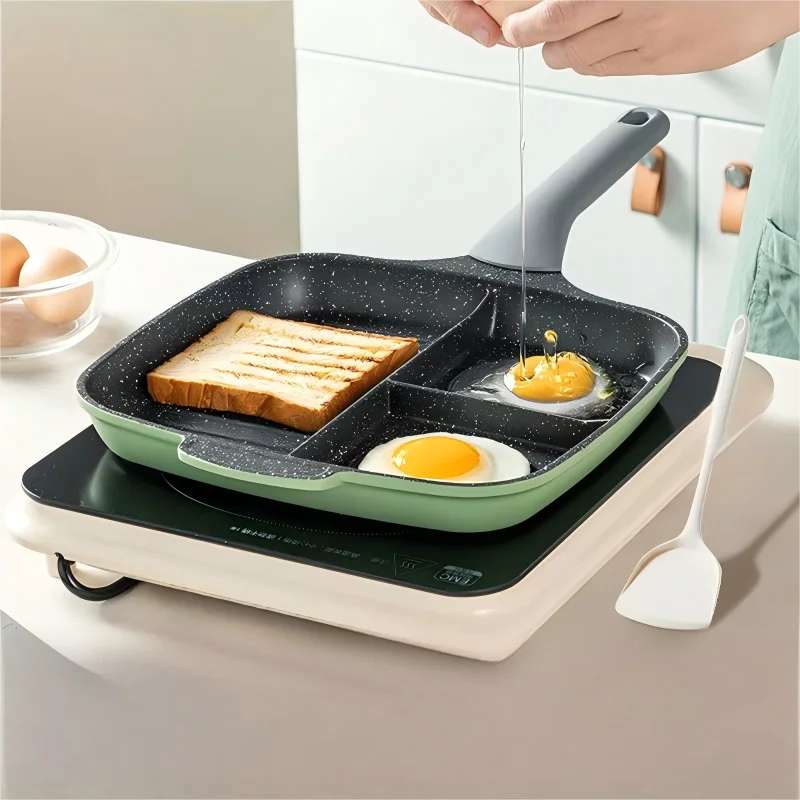 

Cooker King 3-in-1 Breakfast Pan: Non-Stick, For Steak & Eggs, Induction Compatible