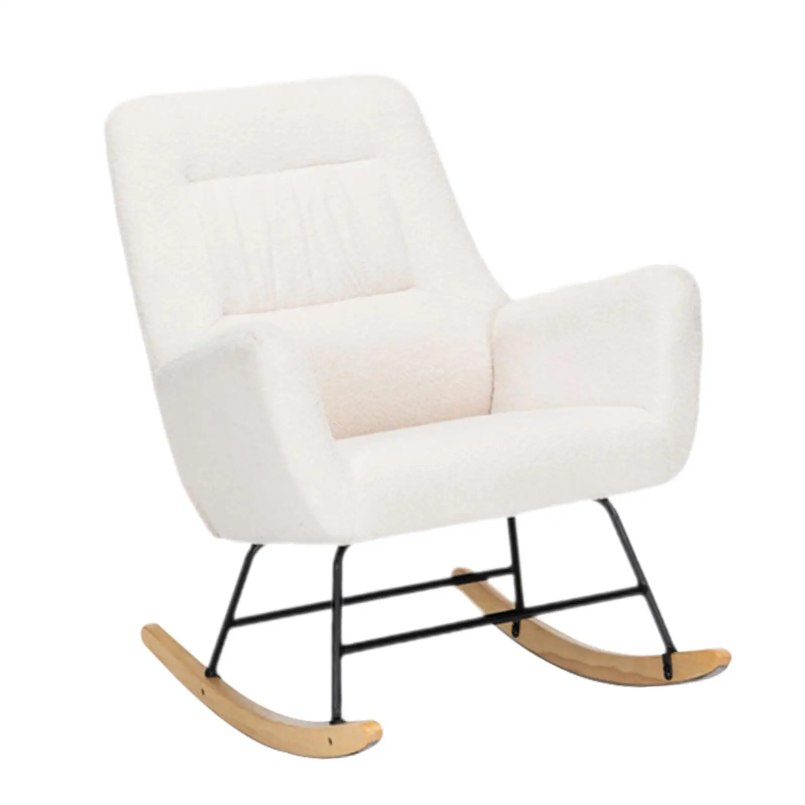 

Modern Teddy Upholstered Rocking Chair with High Backrest, Ergonomic Glider