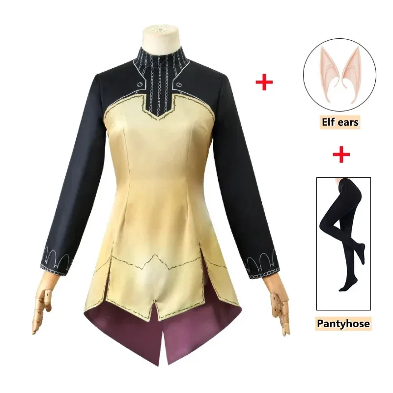 

Isekai Ojisan Аниме Дядя из другого мира Царь Эльф Косплей Костюм Платье Чулки Экипировка Униформа Женская вечеринка на Хэллоуин;