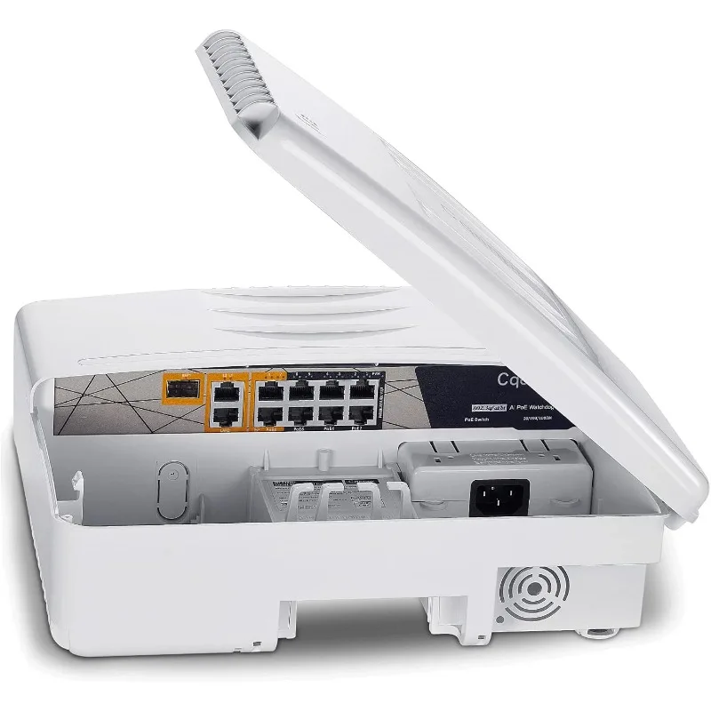 Outdoor Poe Switch with 8 Port Poe+2G Uplink+1SFP Slot, IEEE802.3af/at/bt, All-in-One Box, 60W PoE++, 120W High Power Output,