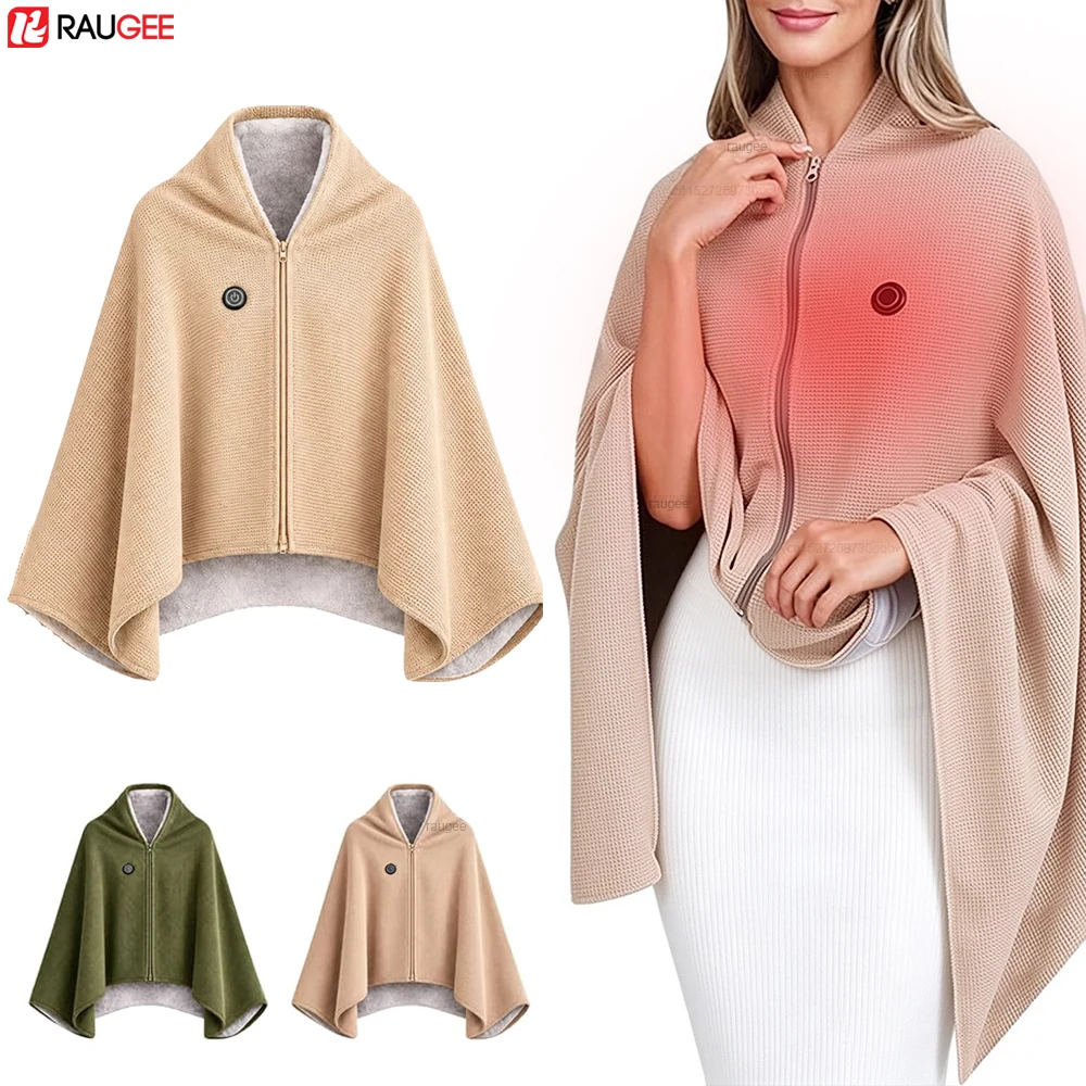 USB Heating Blanket Portable USB Heated Blanket Electric Heated Shawl Wearable Heating Shawl Blanket for Home USB Body Warmer