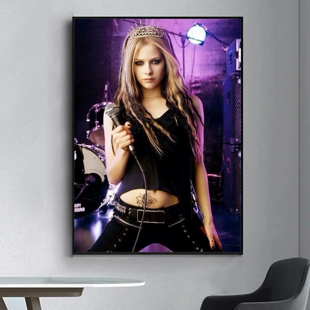 Singer Avril Ramona Lavigne Poster Fancy Poster Wall Sticker for Living Room Bar Vintage Decorative Painting Middle