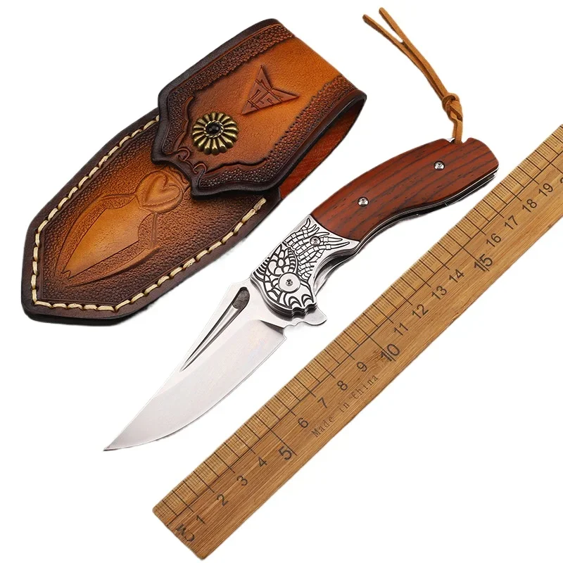 

Dropship M390 Power Steel Folding Knife Rosewood Handle Outdoor Camping Pocket Self Defense Knives Hand Tool For Survival