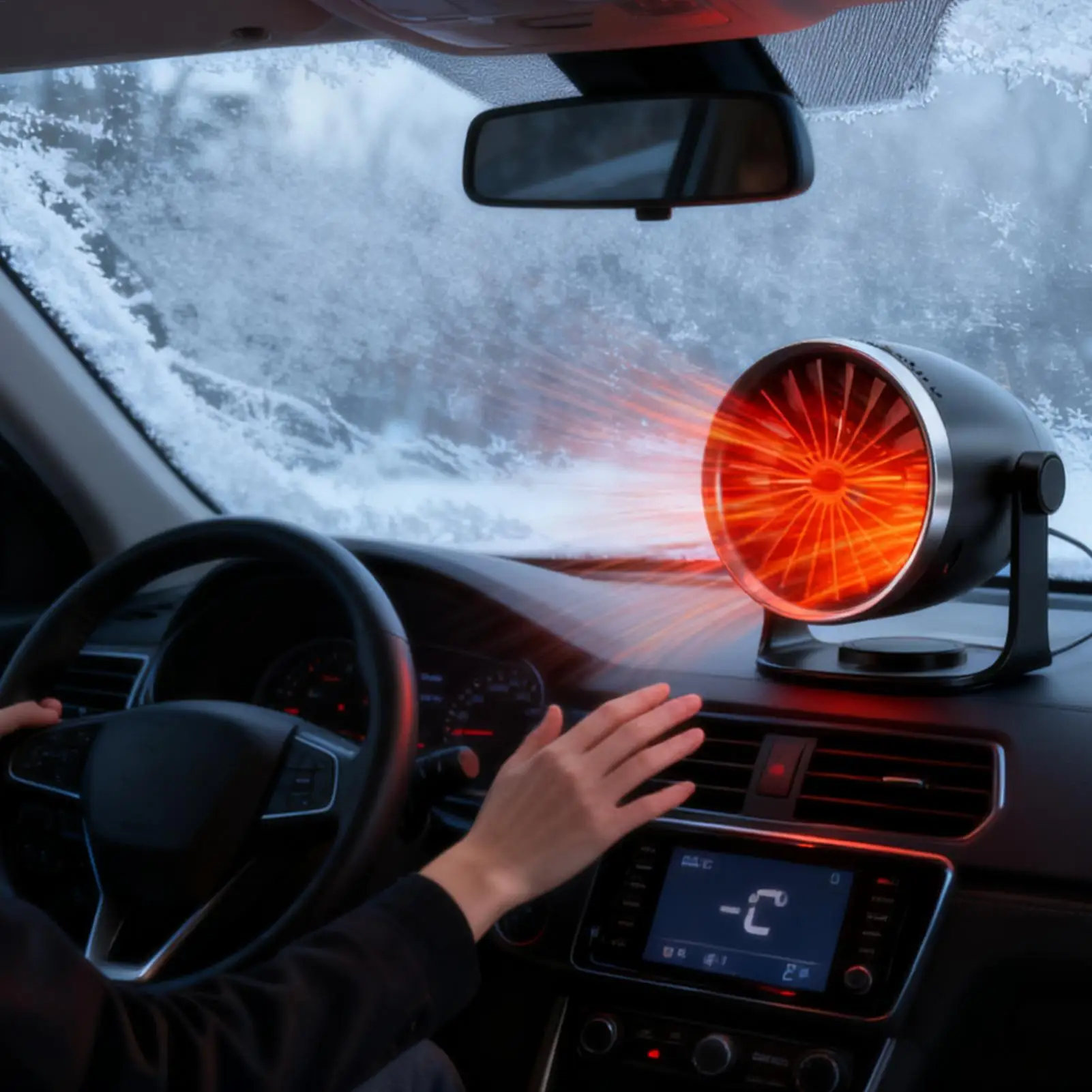Car Heater 24V 150W Portable Efficient Vehicle Warmer Window Defroster Cooling Fan for Automobile Sedans Van SUV Truck