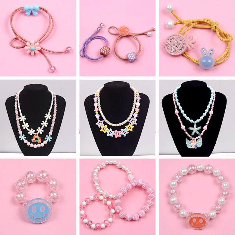 Buatan tangan manik-manik mainan aksesori kreatif DIY longgar manik Spaced membuat gelang kalung kit perhiasan anak perempuan hadiah mainan