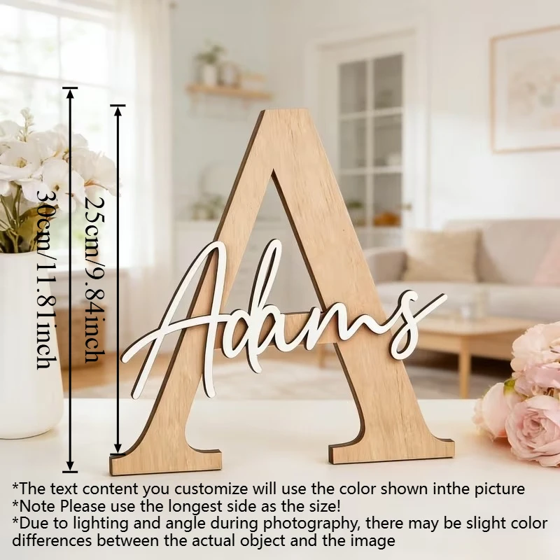1pc Customized Double-layer Wooden Surname Brand, Customized Content for Home Decoration, Bedroom Wall Decoration, Holiday Gifts image 6