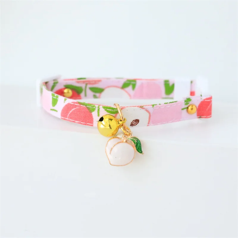 Fruit Cat Collar Adjustable Collar with Bell Necklace Safety for Cat Puppy Small Dog Fruits Shape Pet Accessories Supplies