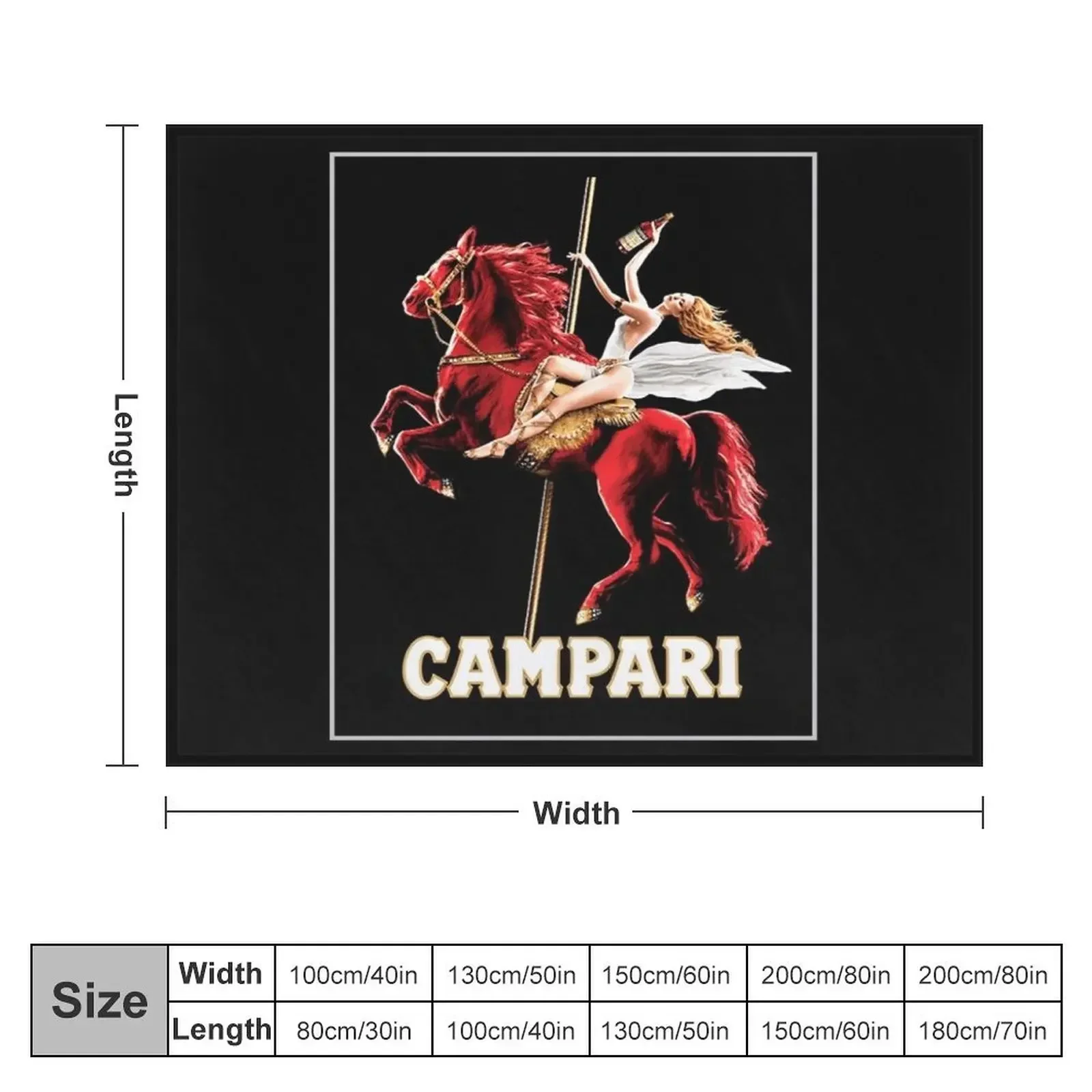 Vintage Campari Wine and Liquor Spirits Red Horse Art Print Throw Blanket blankets and throws Blankets For Baby Travel Blankets